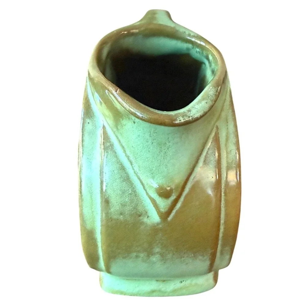 Vintage Frankoma Wagon Wheel Pitcher - Prairie Green Pottery Creamer - Ada Clay